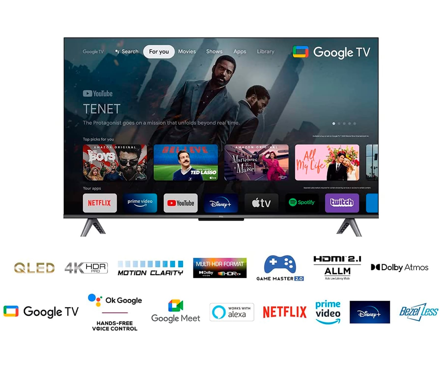 TV TCL 55C649 55 QLED UHD 4K HDR Android Dolby Audio
